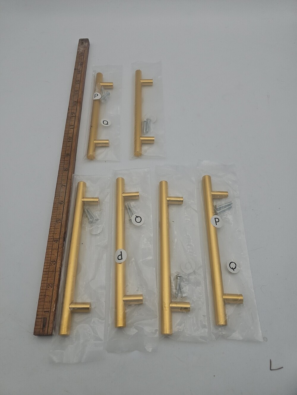 Lot of 6 Gold T Bar Pull Handle Cabinet Door Kitchen 3" Drawer Hardware
